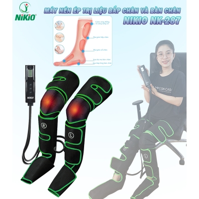 Máy massage nén ép trị liệu suy giãn tĩnh mạch chân Nikio NK-287 - Xanh lá