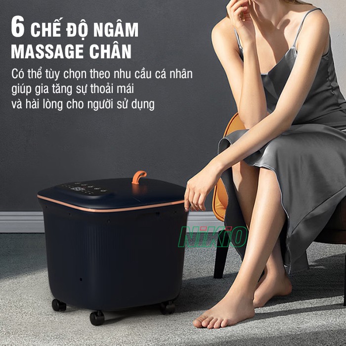 Bồn ngâm chân massage trị liệu 6 chế độ Nikio NK-195