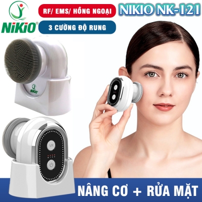 Máy massage mặt điện di tinh chất, nâng cơ mặt kết hợp rửa mặt Nikio NK-121