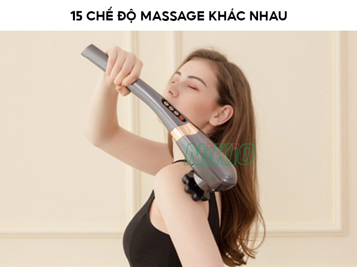 Máy massage cầm tay 7 đầu 15 chế độ Nikio NK-177