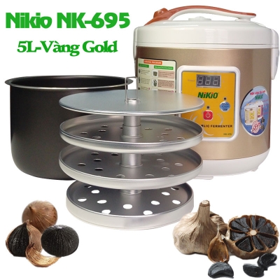 Nồi làm tỏi đen Nikio NK-695 - 5L làm 1.7kg tỏi/ Vàng Gold