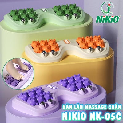Bàn lăn massage chân Nikio NK-05C - 12 đầu bi gai massage lòng bàn chân, 4 hạt từ tính massage gót chân