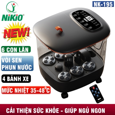 Chậu (máy) ngâm chân massage Nikio NK-195 New - Dòng cao cấp - Màu đen