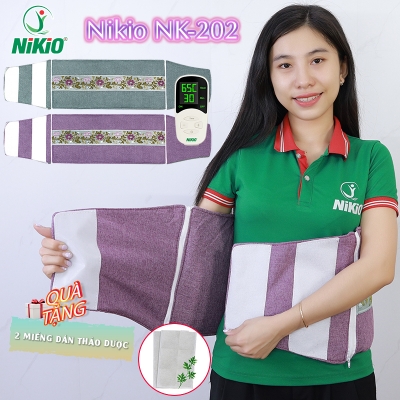 Đệm (túi) chườm nóng muối biển Nikio NK-202 - Dòng cao cấp, có khóa dán đeo cố định