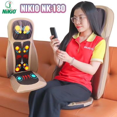 Ghế massage toàn thân hồng ngoại xoa bóp, rung lắc 2 chiều Nikio NK-180 - Màu nâu