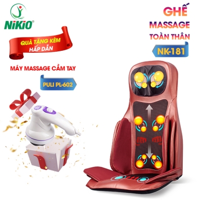 Ghế massage rung lắc đấm bóp toàn thân cao cấp Nhật Bản Nikio NK-181 - Đỏ
