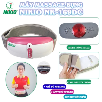 Máy massage bụng rung lắc thế mới Nikio NK-169DC - Pin sạc - Màu hồng