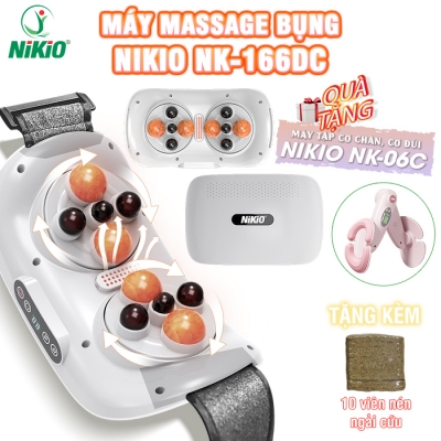 Máy massage bụng pin sạc Nikio NK-166DC - Công nghệ xoa bóp day ấn mới kết hợp nhiệt nóng và hồng ngoại