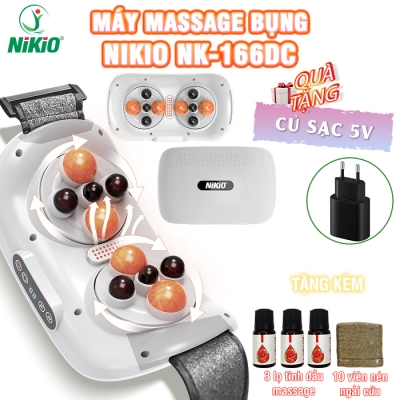 Máy massage bụng pin sạc Nikio NK-166DC - Công nghệ xoa bóp day ấn mới kết hợp nhiệt nóng và hồng ngoại