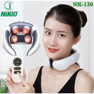 Máy massage cổ gáy xung điện trị liệu cao cấp Nikio NK-130 - 4 điện cực, 5 chế độ, 9 tốc độ