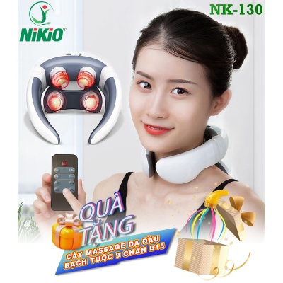 Máy massage cổ gáy xung điện trị liệu cao cấp Nikio NK-130 - 4 điện cực, 5 chế độ, 9 tốc độ