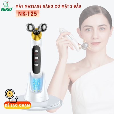 Máy massage nâng cơ mặt tạo cằm Vline, điện di đẩy tinh chất 2 đầu Nikio NK-125