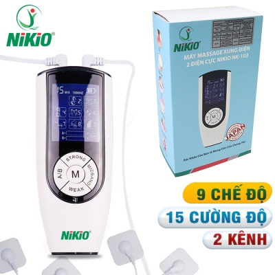Máy massage xung điện 4 miếng dán pin sạc Nikio NK-103 - 2 điện cực