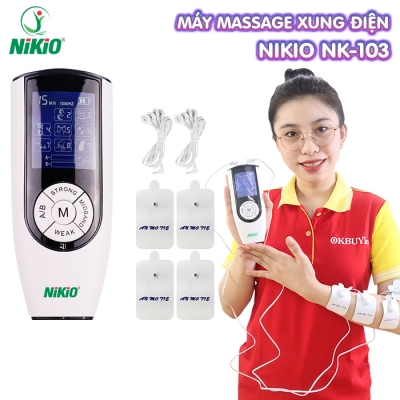 Máy massage xung điện Nikio NK-103 pin sạc 4 miếng dán - 2 điện cực