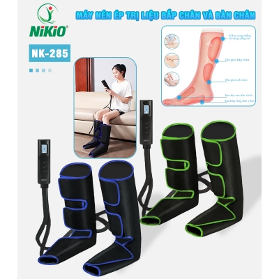 Máy nén ép trị liệu bắp chân và bàn chân Nikio NK-285 - Hỗ trợ trị suy giãn tĩnh mạch chân và đau nhức chân - Xanh dương