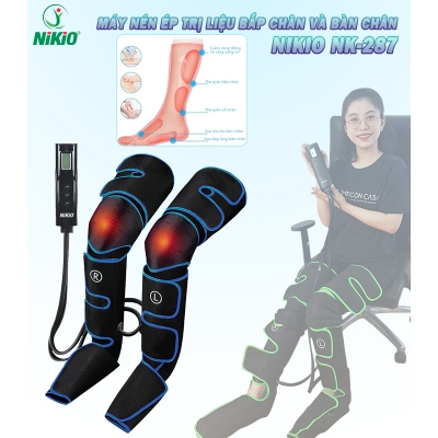 Máy massage nén ép trị liệu suy giãn tĩnh mạch chân Nikio NK-287 - Hàng cao cấp - Xanh dương