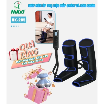 Máy nén ép trị liệu bắp chân và bàn chân Nikio NK-285 - Hỗ trợ trị suy giãn tĩnh mạch chân và đau nhức chân - Xanh dương