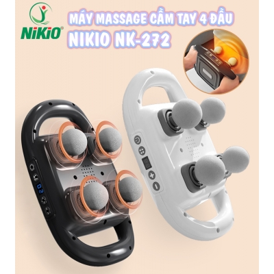 Máy đấm lưng cầm tay 4 đầu Nikio NK-272 - 6 chế độ, 20 tốc độ massage giúp giảm đau nhức mỏi, giãn cơ toàn thân