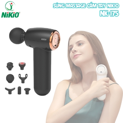Súng massage cầm tay mini giãn cơ cao cấp Nikio NK-175 - Màu đen