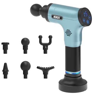 Súng massage Nikio NK-172 xanh ngọc cầm tay 6 tốc độ, giảm đau nhức và giãn cơ nhanh chóng