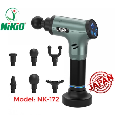 Súng massage cầm tay 6 tốc độ Nikio NK-172 - Model 2020, xanh rêu