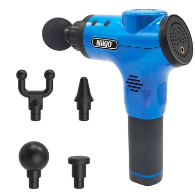 Súng massage cầm tay Nikio NK-170A , màu xanh - 6 tốc độ, 4 đầu