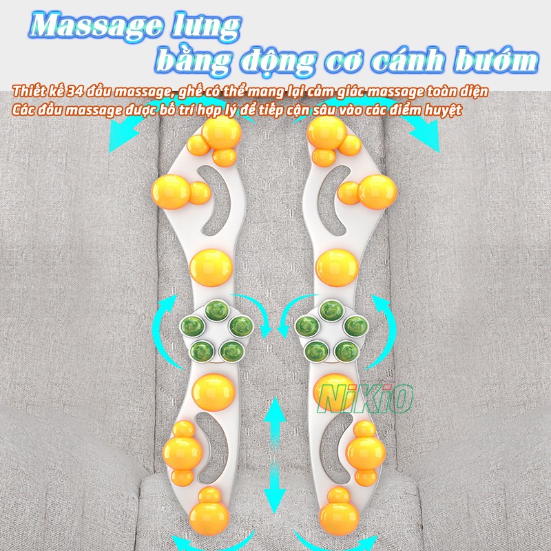 Ghế massage bập bênh massage lưng Nikio NK-155