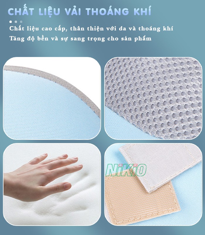 Gối massage hồng ngoại đa năng chất liệu vải thoáng khí Nikio NK-135