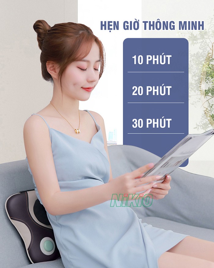 Gối massage lưng cao cấp Nikio NK-136AC