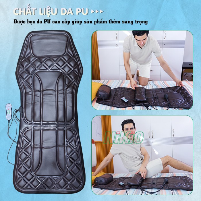 Nệm massage toàn thân đa năng chất liệu da PU Nikio NK-150