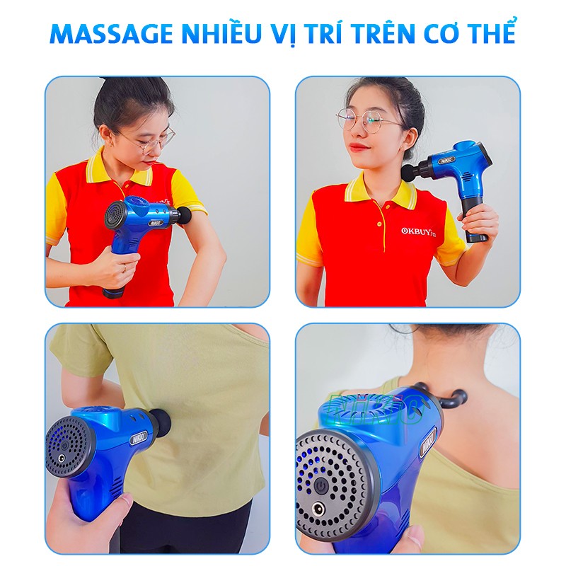 Súng massage cầm tay massage nhiều vị trí trên cơ thể Nikio NK-170A