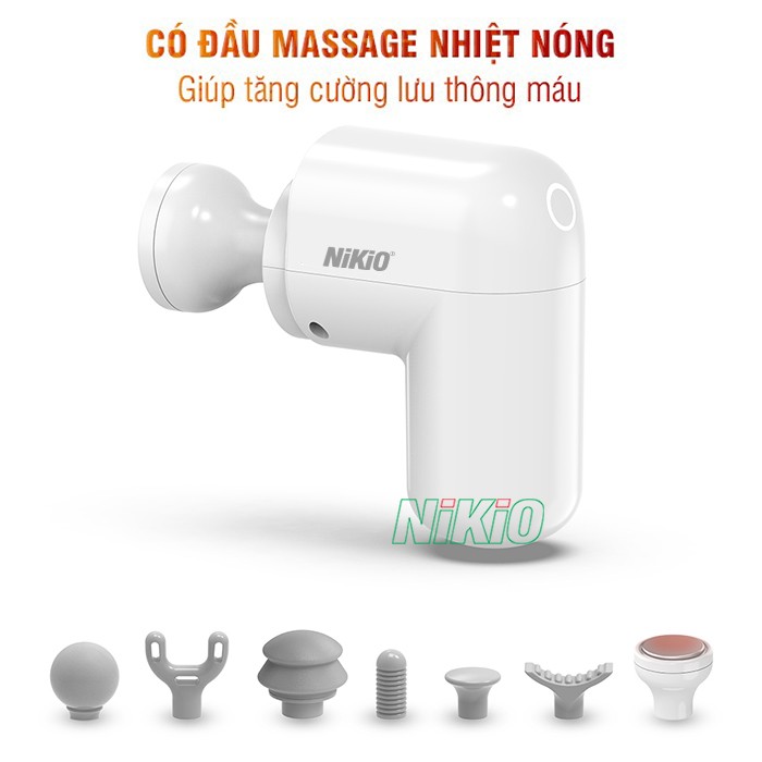 Súng massage cầm tay có đầu nóng Nikio NK-173