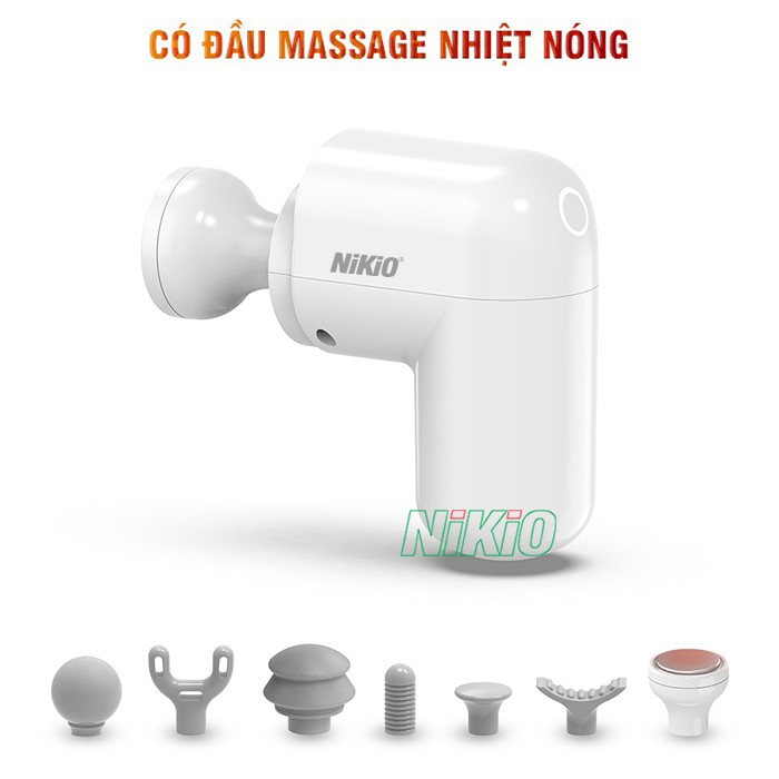 Súng massage cầm tay có đầu nóng Nikio NK-173