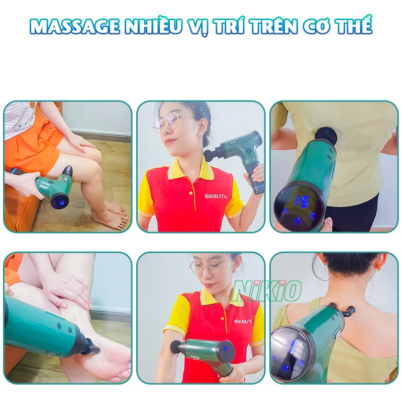 Súng massage cầm tay massage nhiều vị trí trên cơ thể Nikio NK-172