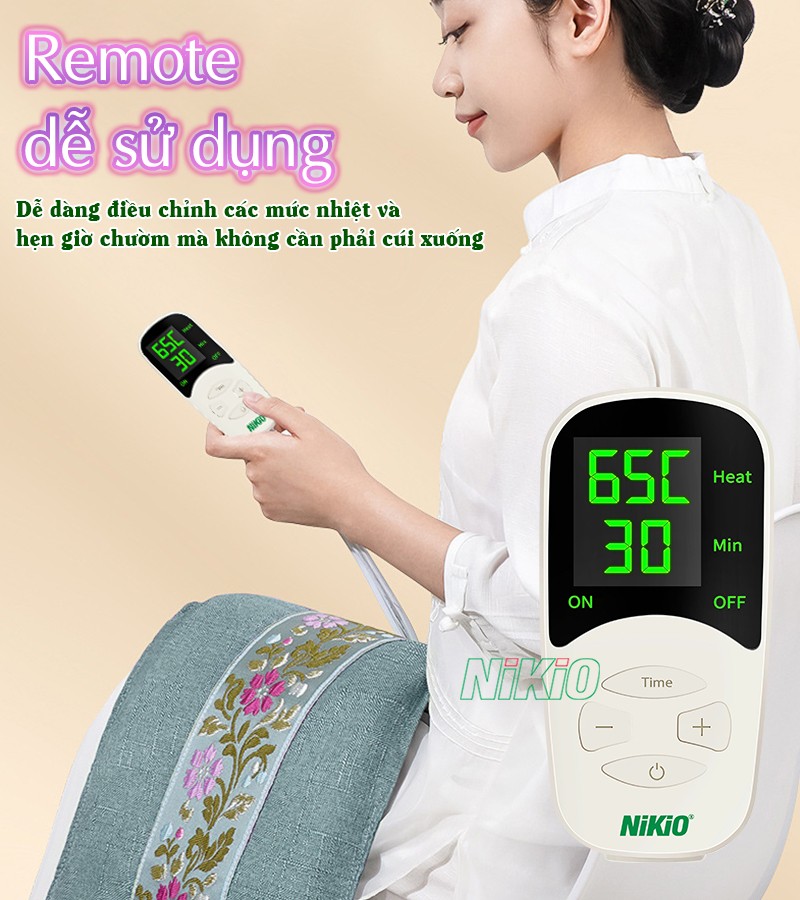 Đệm nhiệt nóng toàn thân remote điều khiển Nikio NK-202