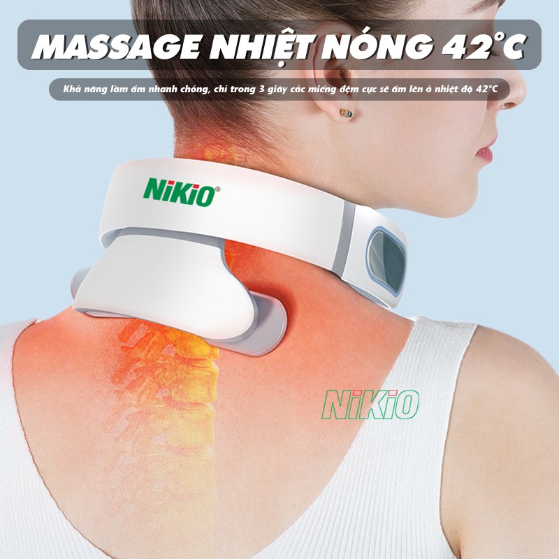 Máy massage cổ vai gáy Nikio NK-130D nhiệt nóng 42 độ C