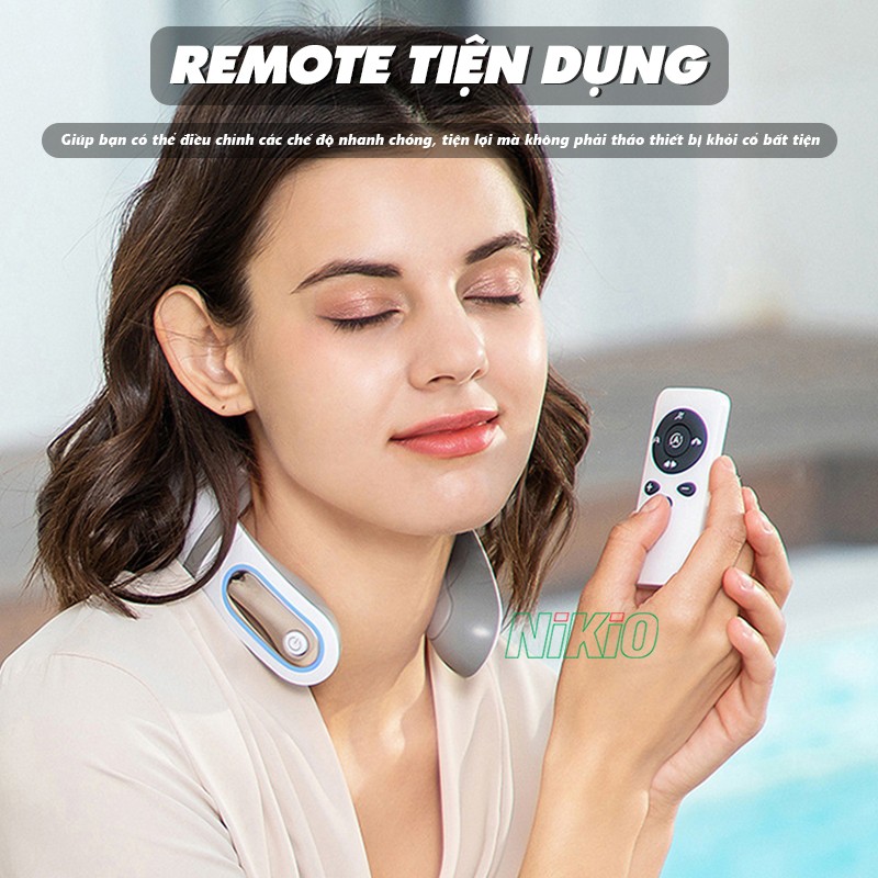 Máy massage cổ vai gáy Nikio NK-130D remote tiện lợi