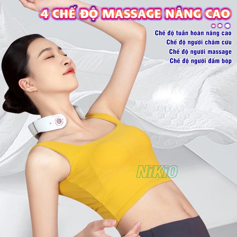 Máy massage cổ xung điện 8D 4 chế độ massage nâng cao Nikio NK-131