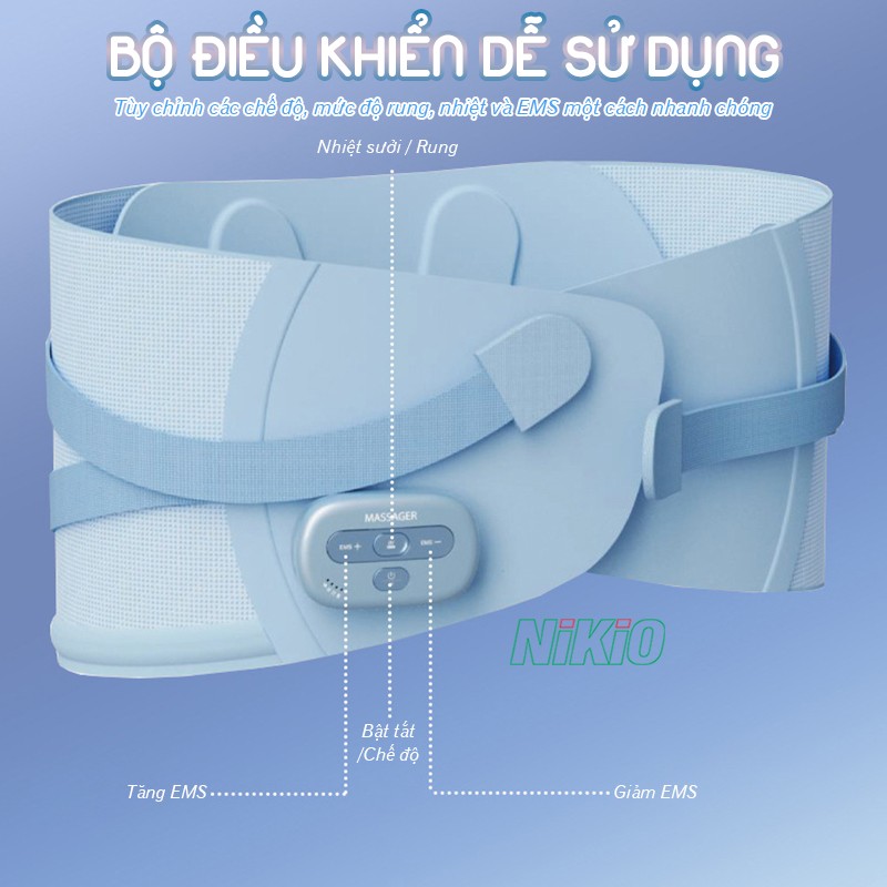 Máy massage lưng bụng bảng điểu khiển đơn giản Nikio NK-253