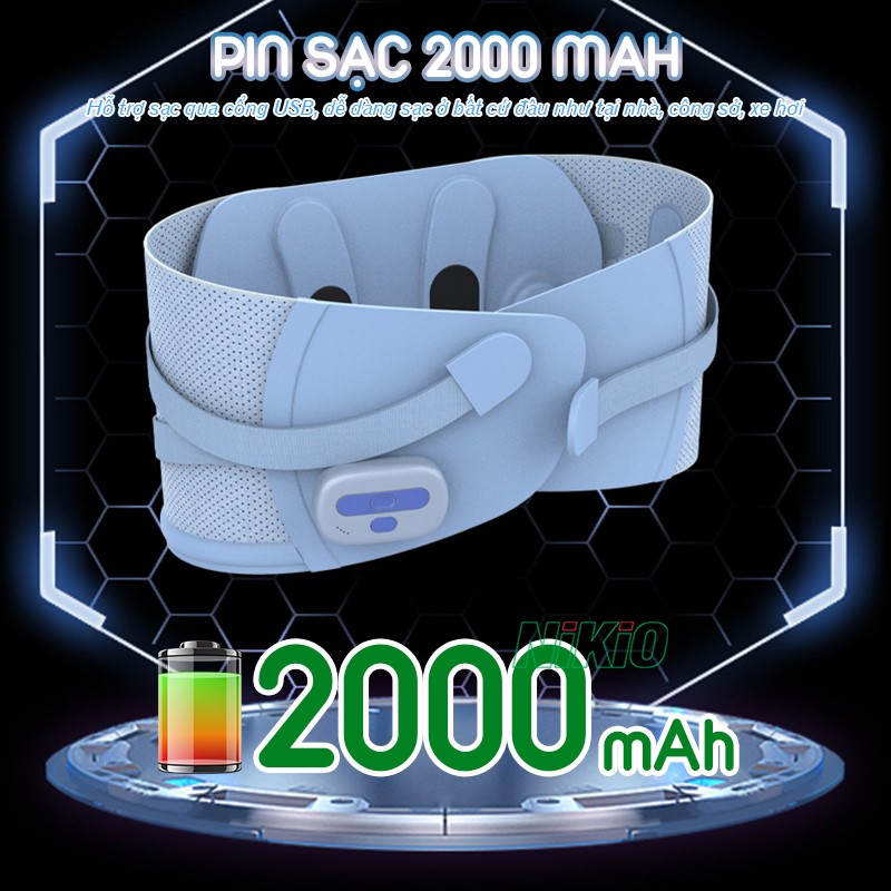Máy massage lưng bụng pin sạc 2000 mAh Nikio NK-253