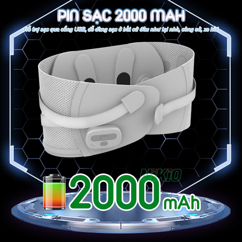 Máy massage lưng bụng pin sạc 2000 mAh Nikio NK-253
