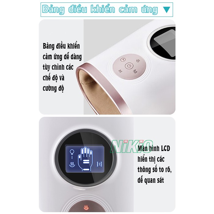 Máy massage bàn tay pin sạc bảng điểu khiển cảm ứng và màn hình LCD Nikio NK-330