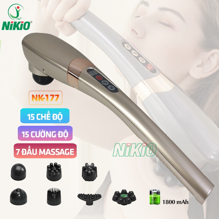 Máy massage cầm tay 7 đầu thông tin chung Nikio NK-177