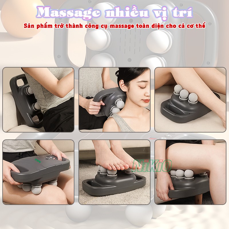 Máy massage cầm tay 6 đầu massage nhiều vị trí Nikio NK-272-pro