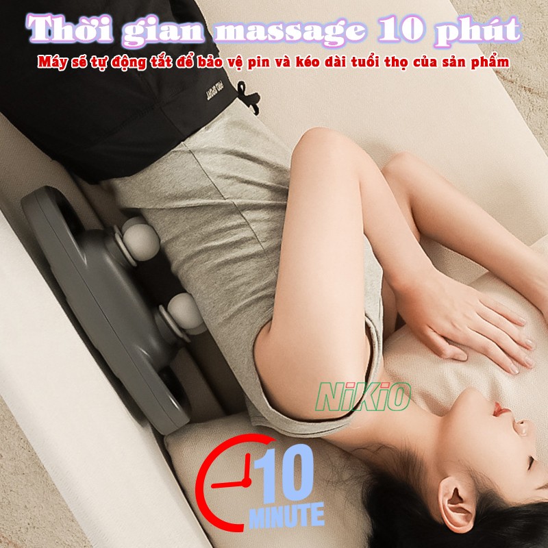 Máy massage cầm tay 6 đầu thời gian massage 10 phút Nikio NK-272-pro