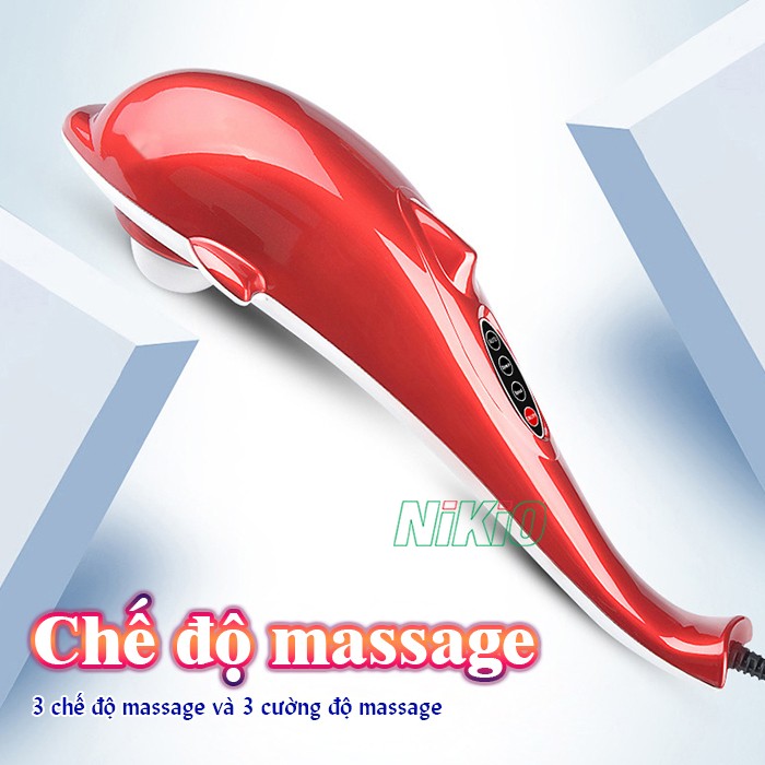 Máy massage cầm tay cá heo 5 chế độ Nikio PL-608B