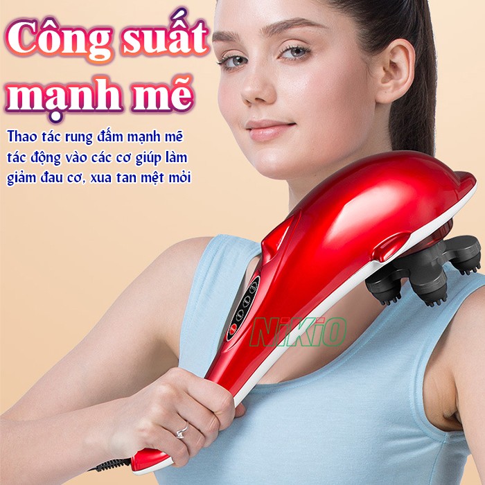 Máy massage cầm tay cá heo công suất mạnh Nikio PL-608B