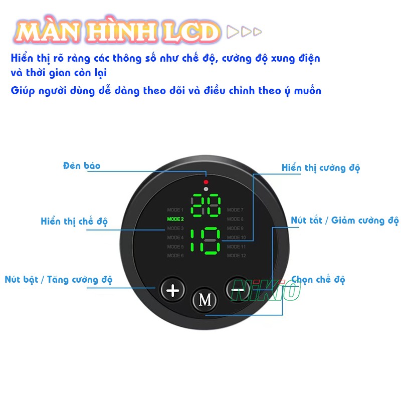 Máy massage chân xung điện màn hình LCD Nikio NK-106