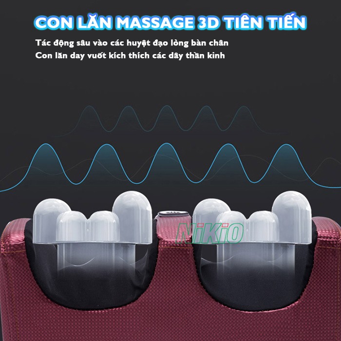 Máy massage lòng bàn chân con lăn 3D massage sâu Nikio NK-182