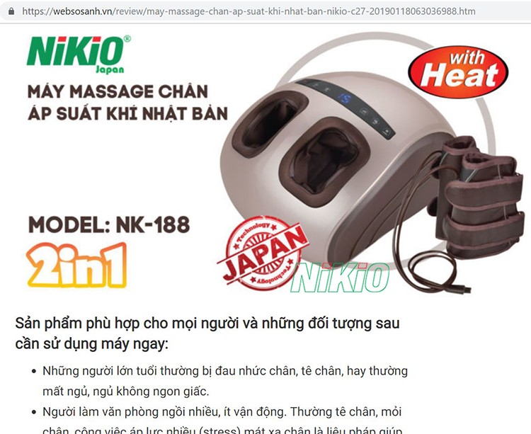 máy massage chân nikio NK-188